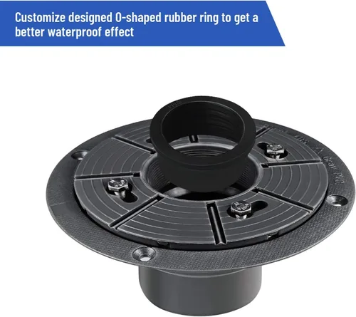 Vista 5 de Kit de base de drenaje de ducha de 2 pulgadas, desagüe de PVC con brida base, adaptador, acoplador y junta para instalación de ducha cuadrada/lineal