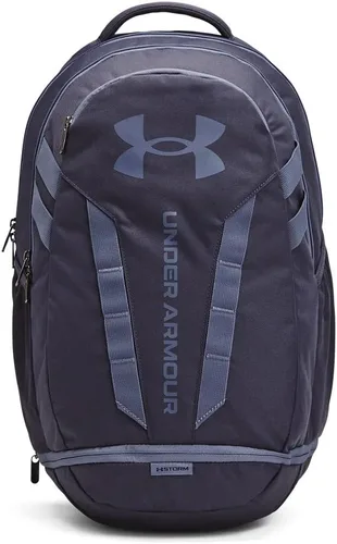 Vista 22 de Under Armour Mochila Hustle 5.0 unisex (004) negro / negro jaspeado medio / brillo dorado metálico