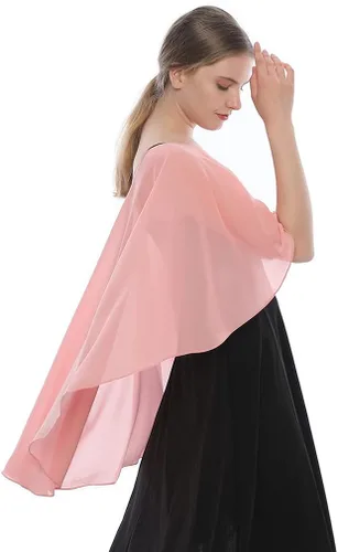 Vista 5 de LMVERNA Chal para mujer, capas formales de gasa, ligeras, transparentes para cubrir el vestido