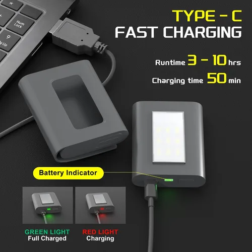 Vista 4 de Molrebe Paquete de 2 luces de correr con clip, luces LED de seguridad magnéticas recargables con luz estroboscópica roja, impermeable, carga USB
