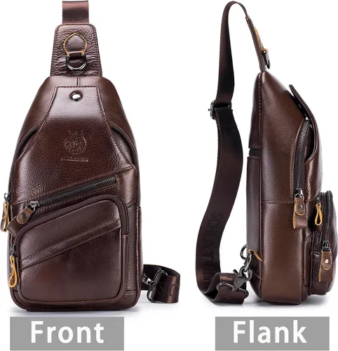 Vista 161 de LUKZIJAES Bolso bandolera de cuero genuino para hombre