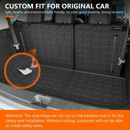 Vista 2 de powoq Tapete de carga compatible con Nissan Pathfinder 2022-2026 con alfombrilla de respaldo, forro de carga de elastómero termoplástico, repuesto