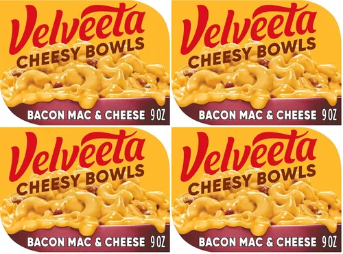 Vista 10 de Velveeta Cheesy Bowls - Comida para microondas con tocino y queso, bandeja de 9 onzas