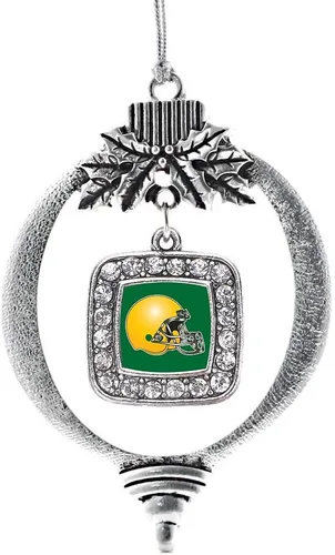 Vista 100 de Inspired Silver - Adorno con dije de reina de rodillo - Adornos navideños cuadrados de plata con joyas de circonita cúbica