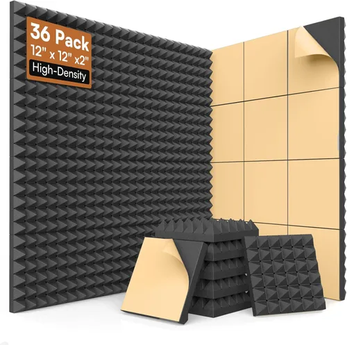 Vista 38 de SODOCT - Paquete de 2 paneles de espuma acústica grandes para cajas de huevos, 48 x 24 x 1.2 pulgadas, espuma a prueba de sonido de alta densidad
