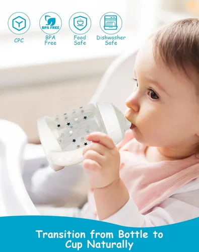 Vista 9 de Kit de conversión de boquilla suave para copa de aprendiz NUK, kit de transición para niños pequeños con boquilla de silicona para sorber, popote