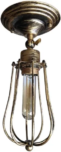 Vista 7 de Luces de pared estilo rústico americano, estilo vintage, enchufe ajustable, iluminación industrial, apliques de jaula de metal de alambre rústico
