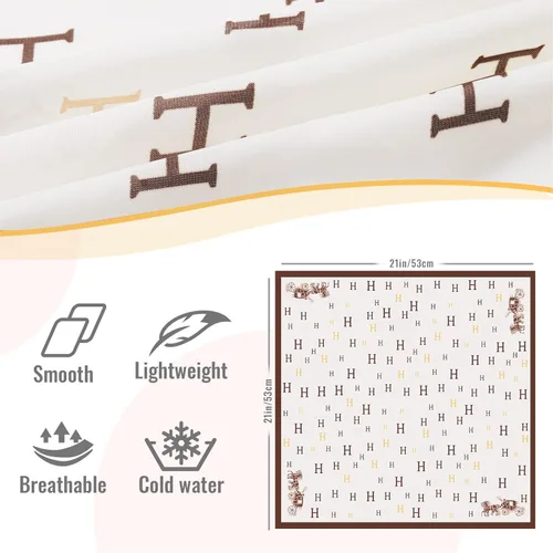 Vista 7 de EXTREE Pañuelo de satén sedoso de moda para mujeres y niñas exquisito patrón ligero seda elegante bufandas 27.5 x 27.5 pulgadas
