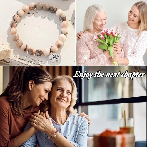 Vista 26 de HGDEER Pulsera de jubilación de piedra natural para mujeres/hombres 2024, regalos de despedida de despedida, regalo de San Valentín para compañeros