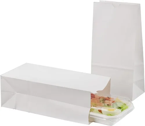 Vista 21 de Restaurantware Bag Tek - Bolsas de papel de 2 libras, 100 bolsas de almuerzo desechables, pequeñas para almuerzos, sándwiches y aperitivos, bolsas