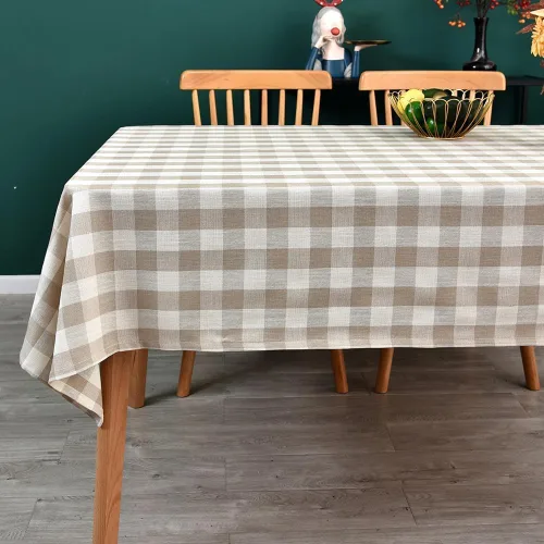 Vista 22 de Mantel de Algodón Resistente para Mesa Cuadrada Estilo Granja Vintage Mantel Lavable Cobertura de Mesa Rústica (Gris, 52''x52'')