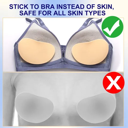 Vista 7 de Sujetador de silicona con relleno para levantar los senos copas de brasier adhesivas transpirables para mujer 1 par 3 pares M