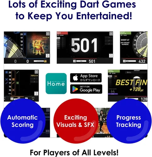 Vista 7 de DARTSLIVE Tablero de dardos electrónico para el hogar, compatible con Bluetooth para juego en línea, para dardos de punta suave, tablero de dardos