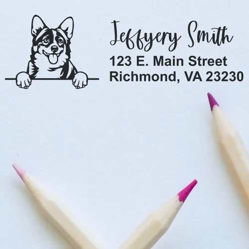 Vista 29 de American Bulldog Stamp Duo, Custom Return Address for Dog Lovers, Personalized Mail Mark for Letters and Cards