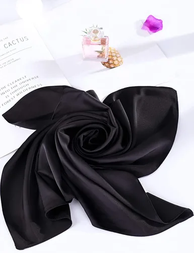 Vista 7 de Satinior Bufanda cuadrada de seda, bufanda de satén para la cabeza, bufandas para el cuello, bufanda de disfraz retro de Halloween para mujeres