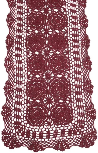 Vista 11 de KEPSWET Camino de mesa de algodón hecho a mano con encaje de ganchillo, color marrón oscuro, rectangular, decoración para mesa de café y cómoda