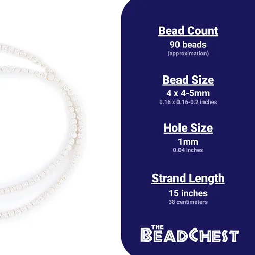 Vista 4 de TheBeadChest - Cuentas de lava volcánica blanca (0.157 in)