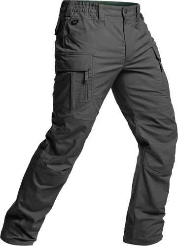 Vista 9 de CQR Pantalones tácticos elásticos para hombre, pantalones de carga resistentes al agua de tela ripstop, pantalones ligeros para uso diario
