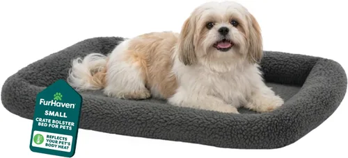 Vista 12 de FurHaven Cama para perros y gatos extra pequeños, almohadilla con base de apoyo suave para transportadores y perreras, lavable a máquina, extra Crema