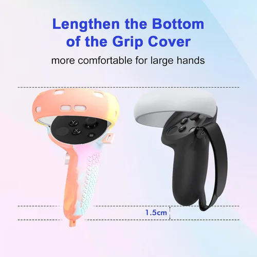 Vista 55 de Relohas Accessories for Oculus Quest 2, VR Accessory Set for Meta Quest 2, Include Controller Grip Leather Cover, VR Shell Cover, Face Cover, The