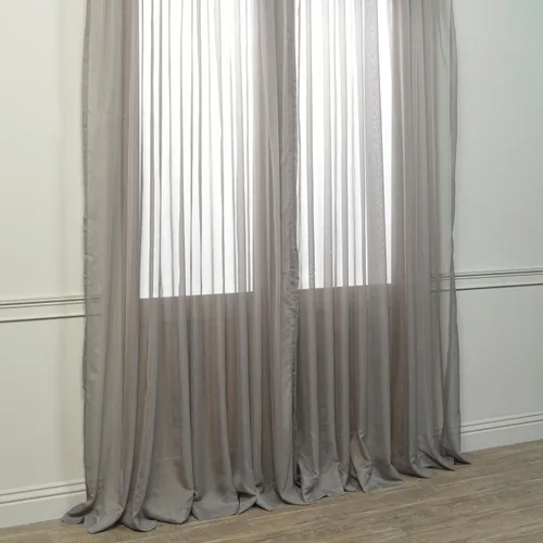 Vista 3 de Half Price Drapes SHCH-VOL5-SLDW-84, cortina de gasa y poliéster transparente, ancho doble