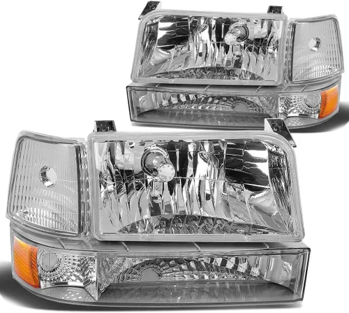 Vista 9 de DNA Motoring HL-OH-F15092-6P-BK-AM - Faros delanteros de repuesto para Bronco 92-96 F150 F250 F350, color negro, faros ámbar