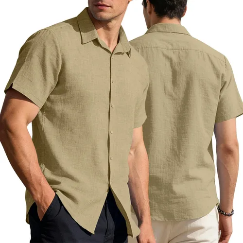 Vista 2 de RTRDE Men's Button Down Shirts Short Sleeve Lightweight Summer Casual Dress Shirts, M-3XL