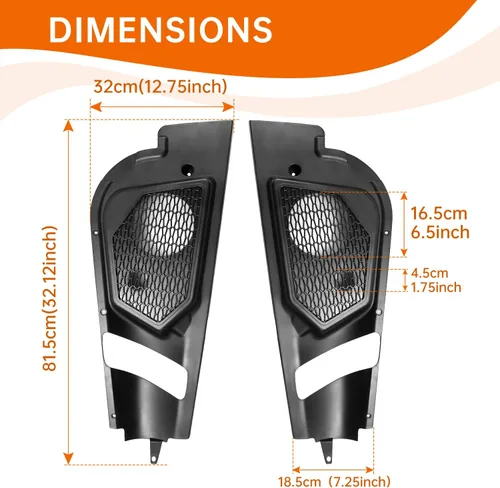 Vista 4 de Kit de altavoces de puerta delantera de 6.5 pulgadas compatible con Can Am Maverick X3 / X3 Max/Turbo/R 2017-2024 2025, todos los modelos