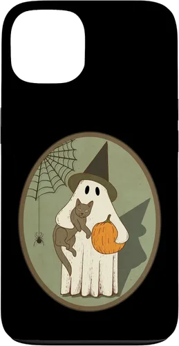Vista 7 de iPhone 16 Vintage Ghost with Cat Halloween Graphic Case