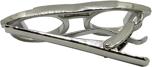 Vista 2 de D&L Menswear Clip de corbata de gafas chapado en plata, Metal, N A
