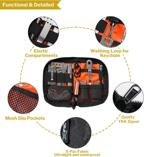 Vista 7 de VIPERADE VE10 EDC Pouch Small Multitool Pocket Pouch with DIY Patche Area