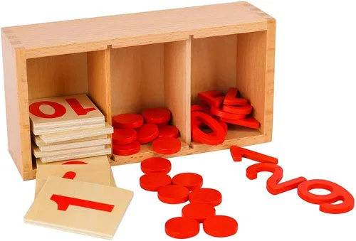 Vista 3 de Kghios Montessori Math Toy Materials Tarjetas y contadores 3 años