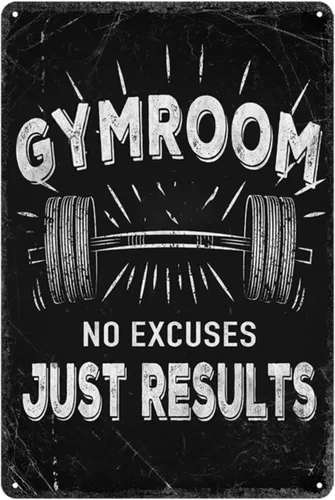 Vista 10 de Ykfss Carteles de gimnasio para el gimnasio en casa, decoración motivacional de pared, gimnasio, habitación, letrero de hojalata con texto en inglés