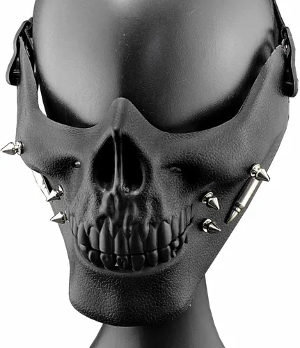 Vista 8 de Spike Skull Mascarilla Cosplay Custome Performance Rock Mask Negro