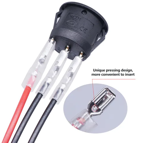 Vista 3 de Twidec/5 piezas Interruptor basculante redondo de 12V ON/OFF/ON AC 6A/250V 10A/125V SPST 3 pines 3 posiciones interruptor de palanca para coche