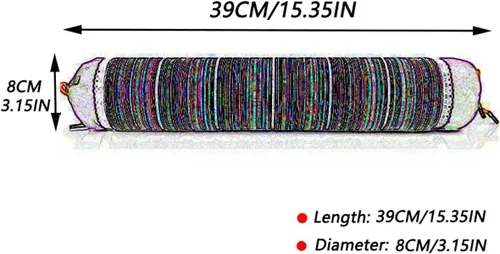 Vista 2 de Almohada de trigo sarraceno, almohada de cuello cilíndrico almohada de trigo sarraceno con funda de almohada de algodón lavable Almohada cervical