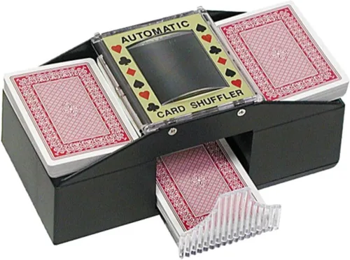 Vista 5 de Trademark Poker Barajador de cartas Texas Holdem, negro, 1-2 mazos