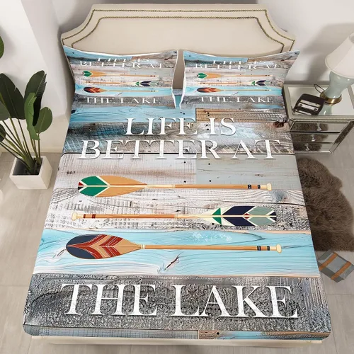 Vista 51 de Erosebridal Fishing Fitted Sheet Twin for Boys, Big Pike Fish Black Bed Sheets for Rustic Farmhouse Lake House Decor, Fishing Bedding Set Marine