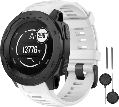 Vista 10 de Compatible con Garmin Instinct Band, correa de repuesto de silicona suave para Garmin Instinct 2/Solar/Tactical