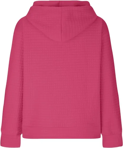 Vista 4 de Ceboyel Sudaderas con capucha de punto gofre para mujer, sudaderas con cordón de ajuste, suéteres casuales de moda, cómodos trajes de otoño