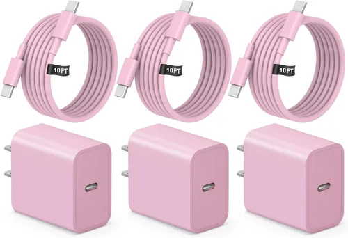 Vista 11 de Cargador USB C tipo C de carga rápida de 10 pies de largo para iPhone 17, 16, 15, paquete de 3 cargadores rápidos USB C para iPhone 17/17 Plus/17