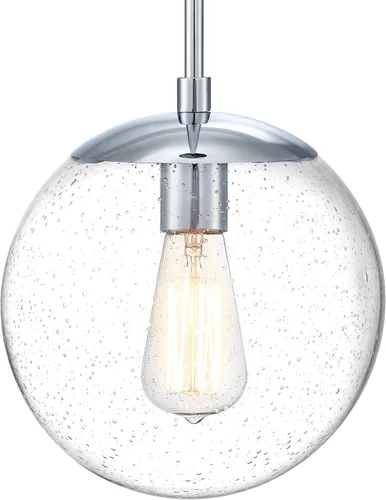 Vista 2 de Design House Gracelyn 588509-PC - Colgante regulable con 1 luz, globo de cristal transparente y semillero, cromo pulido