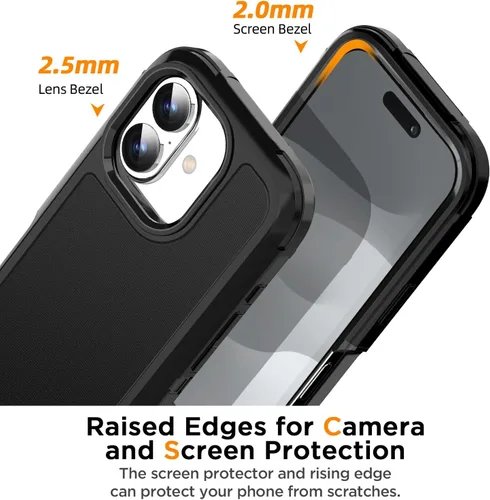 Vista 4 de AICase Funda para iPhone 17 (6.3 pulgadas), resistente protección contra caídas, cuerpo completo, a prueba de golpes, a prueba de caídas, a prueba