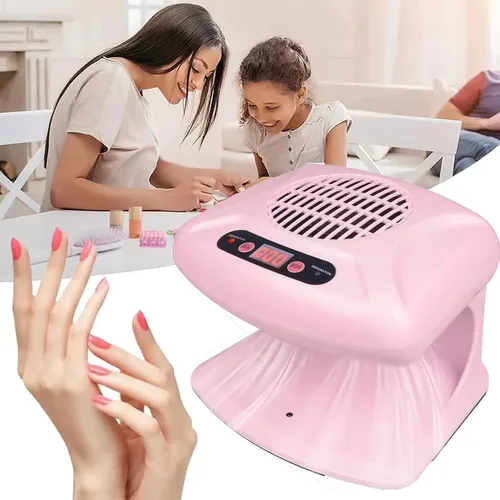 Vista 2 de Secador de uñas para esmalte regular de 300 W, ventilador de secado de uñas 2 en 1 con sensor automático, aire caliente y frío, secador de uñas
