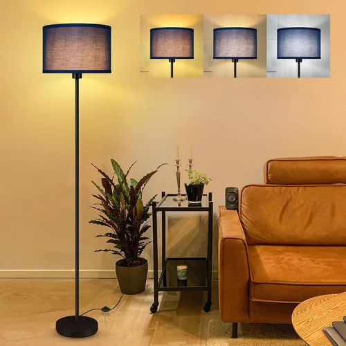 Vista 9 de Lámpara de pie BoostArea azul, lámpara de pie, lámparas de pie pequeñas para sala de estar, lámpara LED alta simple con pantalla, interruptor de pie