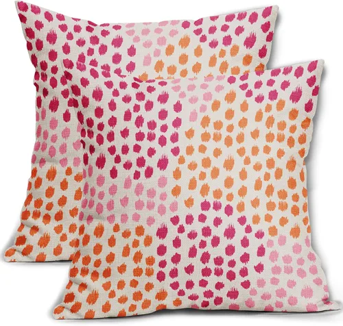Vista 99 de Sweetshow Juego de 2 fundas de almohada de 16 x 16 pulgadas, diseño bohemio, con diseño de lunares, moderno y moderno, para exteriores, decorativas