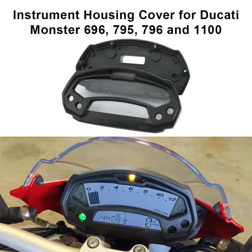 Vista 3 de Tapa de carcasa de instrumento de repuesto para Ducati Monster 696, 795, 796 y 1100
