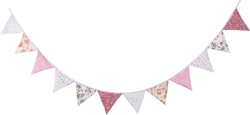 Vista 2 de LOVENJOY Pancarta floral rosa 100% algodón banderines para niñas Shabby Chic boda cumpleaños decoración