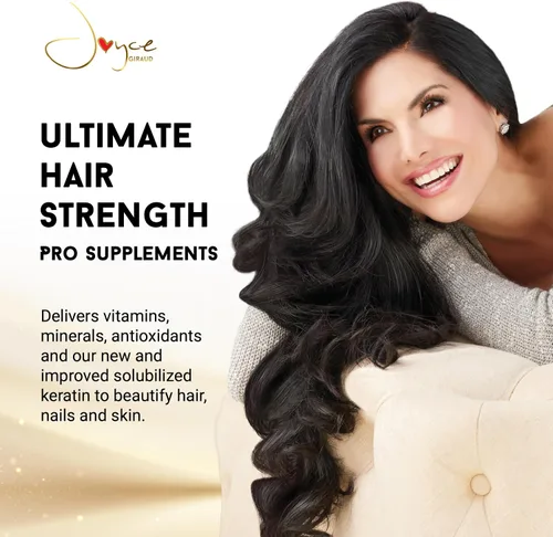 Vista 2 de Joyce Giraud Ultimate Hair Strength Supplements Suministro de 30 días, formulado científicamente para reducir la pérdida de cabello, 60 cápsulas