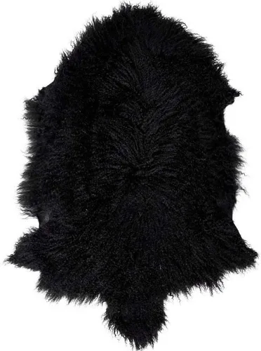 Vista 7 de Seek4comfortable Alfombra negra de piel de oveja mongol auténtica, manta de piel tibetana con decoración gruesa súper esponjosa como alfombra